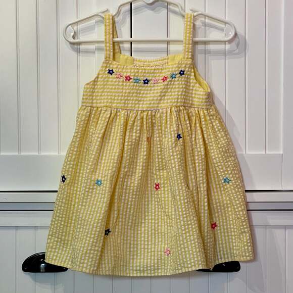 Counting Daisies Other - Counting Daisies Infant Girls Gingham Embroidered Star Dress & Bloomers 2pc Set